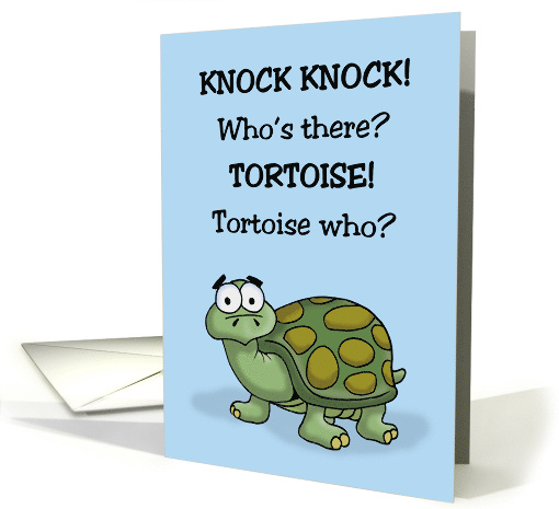 Humorous English Teacher Thank You With Cartoon Tortoise card