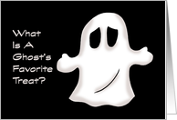 Funny Halloween What Is A Ghost’s Favorite Treat? Ice Scream card