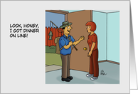 Humorous Fishing Theme Birthday Honey I Got Dinner On Line card