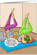 Humorous Hello Card I Don’t Think I’m Built For Yoga card