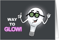 Congratulations On New Electrician Job Cartoon Lightbulb Way To Glow card