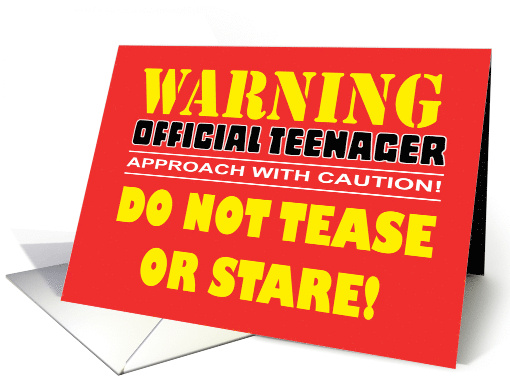 Humorous 13th Birthday Warning Official Teenager Approach With card