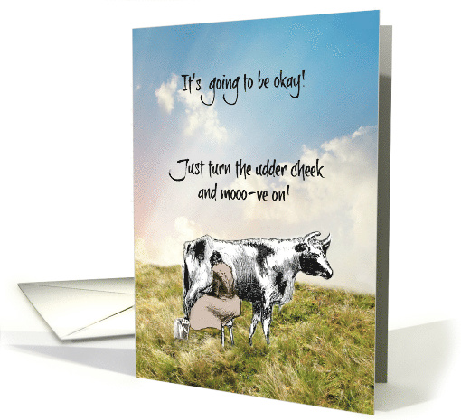 Encouragement - Cow Puns - Humour - Milking a Cow card (1471496)