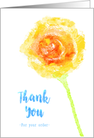 Beautiful Yellow Flower Thank You for customer Order Business card