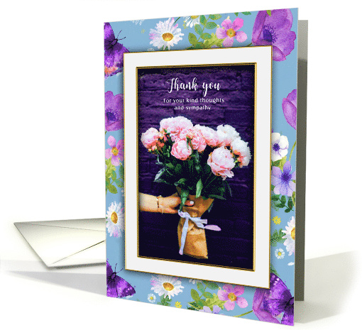 Thank you for Sympathy Giving Rose Flowers Golden Framed... (1496412)