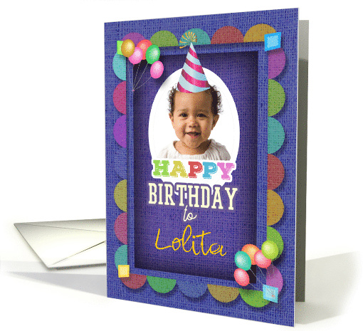 3D Effect Birthday Photo Frame with Hat and Colorful... (1572700)
