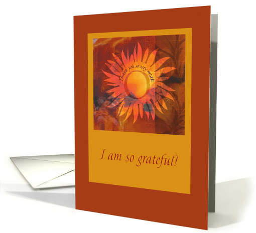 Warm Colored Thank You with Sun and Leaf Images card (1470012)