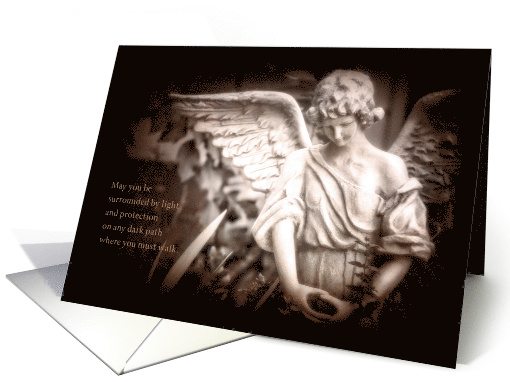 Angel Statue with Light and Protection card (1470266)
