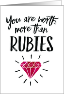 Wife Encouragement - You’re worth more than Rubies card