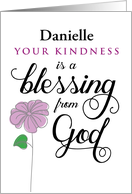 Custom front, Thanks, Your Kindness is a Blessing from God card