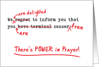 Support for Spouse Fighting Cancer - Power of Prayer for Healing card