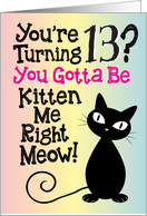 You’re Turning 13? You Gotta Be Kitten Me Right Meow! card