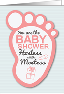 Hostess Thanks, Baby Shower, Hostess with the Mostess card