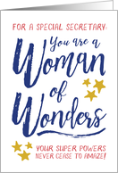 Secretary Thanks - You are a Woman of Wonders! card