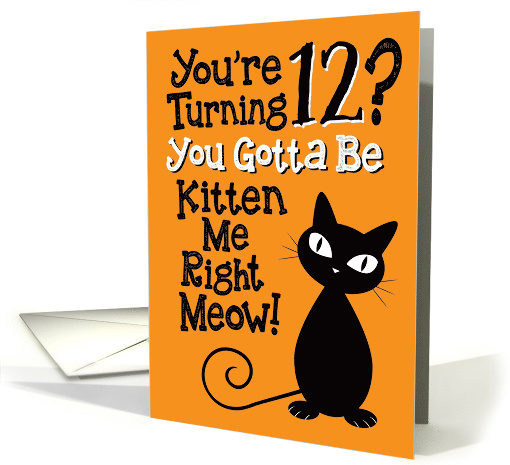 You're Turning 12? You Gotta Be Kitten Me Right Meow! card (1499020)