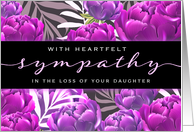 With Heartfelt Sympathy, Loss of Daughter, with purple flowers card