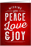Vintage Christmas Wishing You Peace, Love and Joy card