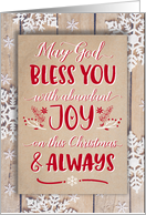 Religious Christmas, May God Bless you with Joy On Christmas card