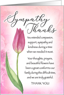 Sympathy and Flowers Thanks with Tulip card