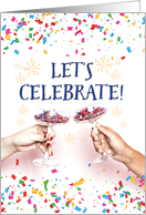 Congratulations! Let’s Celebrate with Glasses and Confetti card