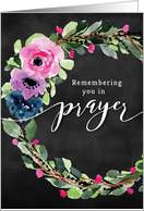 Encouragement, Remembering you in Prayer with Floral Wreath card