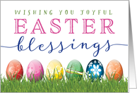 Wishing You Joyful Easter Blessings with Colorful Easter Eggs card