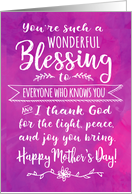 Mother’s Day You’re such a Wonderful Blessing card