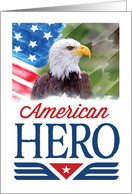 American Hero Happy Memorial Day With Eagle and Flag Composite card