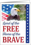 Land of the Free Happy Memorial Day With Eagle and Flag Composite card