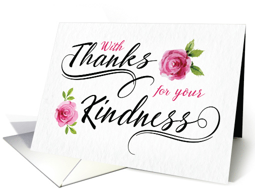 With Thanks for your Kindness with Watercolor Rose card (1688780)