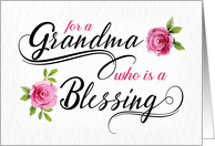 Thinking of a Grandma Who is a Blessing with Watercolor Roses card
