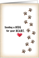 Sending A Hug for your Heart Dog Loss Sympathy card