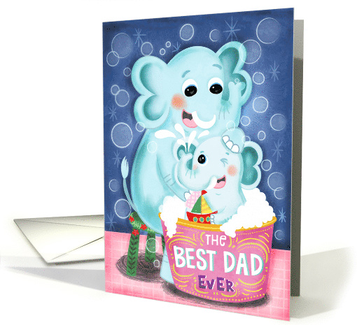 Cute Elephant Father and Child Father's Day card (1480398)