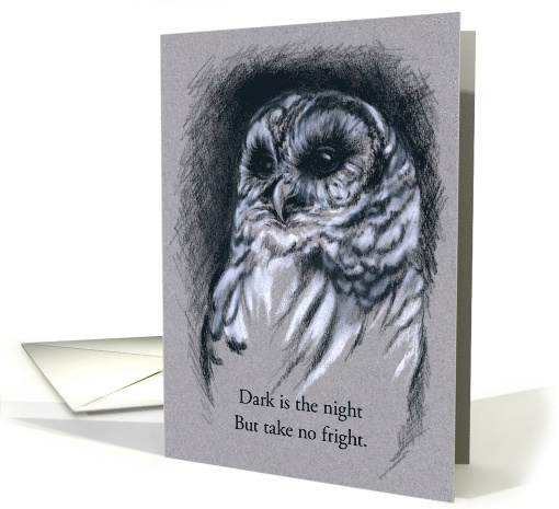 All Hallows Eve Barred Owl Charcoal Art card (1487682)