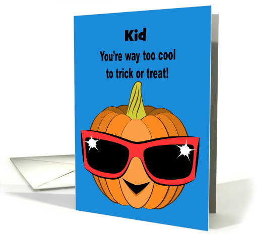 Halloween Pumpkin Wearing Cool Red Sunglasses Personalized card