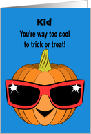 Halloween Pumpkin Wearing Cool Red Sunglasses Personalized card