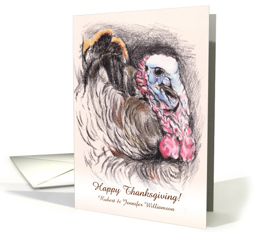 Personalized Thanksgiving Autumn Turkey Artwork card (1489178)