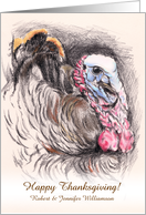Personalized Thanksgiving Autumn Turkey Artwork card