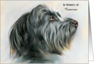 Custom Anniversary of Pet Death Black and Gray Wolfhound Dog Pastel Ar card