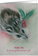 Custom Thank You for the Christmas Gift Winter Mouse Pastel card