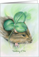 Custom Hamster in the Clover Pastel Thinking of You card