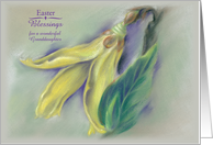 Custom Relative Granddaughter Easter Blessings Forsythia Art card