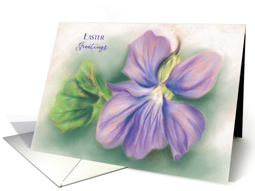 Easter Greetings Violet Pastel Art card (1511228)