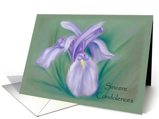 Condolences for Loss of a Lady Purple Iris Pastel Art card (1513790)