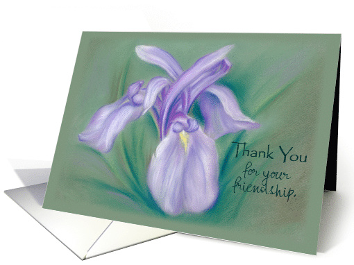 Custom Thank You for Friendship Purple Iris Pastel card (1513796)