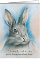 Custom Sympathy for Loss of Pet Bunny Rabbit card