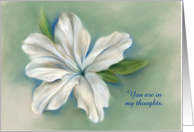 Custom Thinking of You White Azalea Pastel Art card