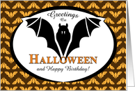 Custom Halloween Birthday Bats Graphic Art card