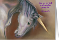 Custom Childs Birthday Unicorn Pastel Art card