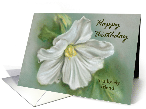 Custom Birthday for Friend White Begonia Flower Art card (1537016)